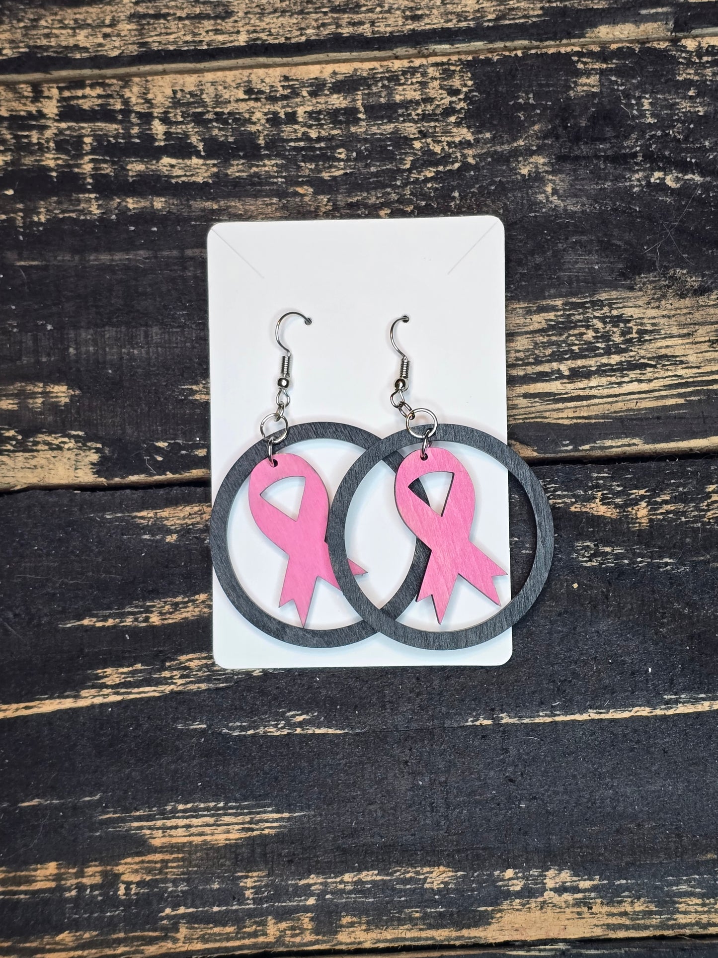 Cancer Awareness Circle Earrings