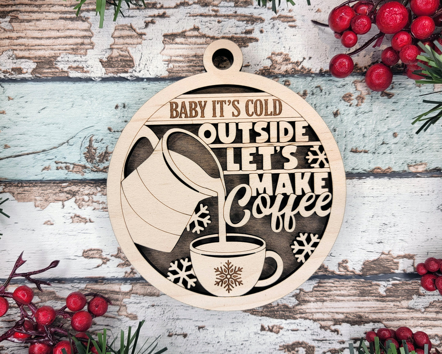 Let's Make Coffee Christmas Ornament