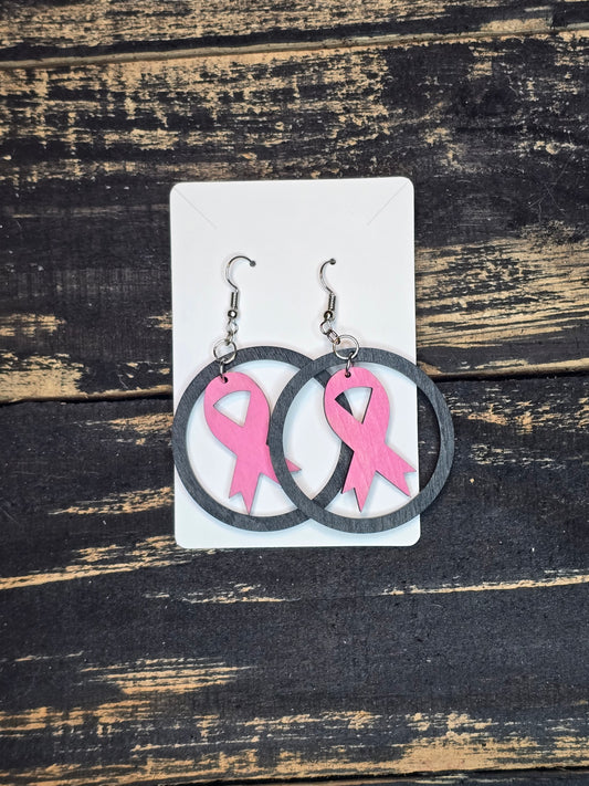 Cancer Awareness Circle Earrings