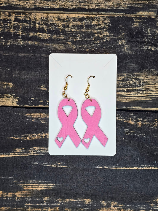 Cancer Awareness Heart Earrings
