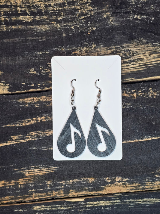Music Note Teardrop Earrings