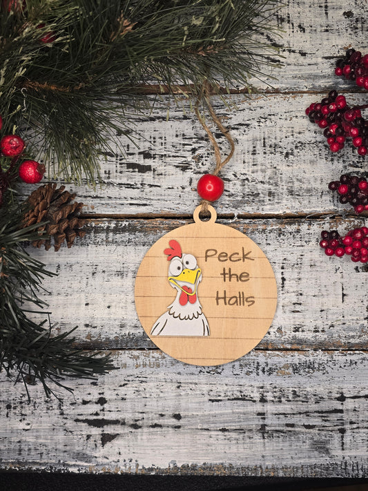 Peck the Halls Ornament