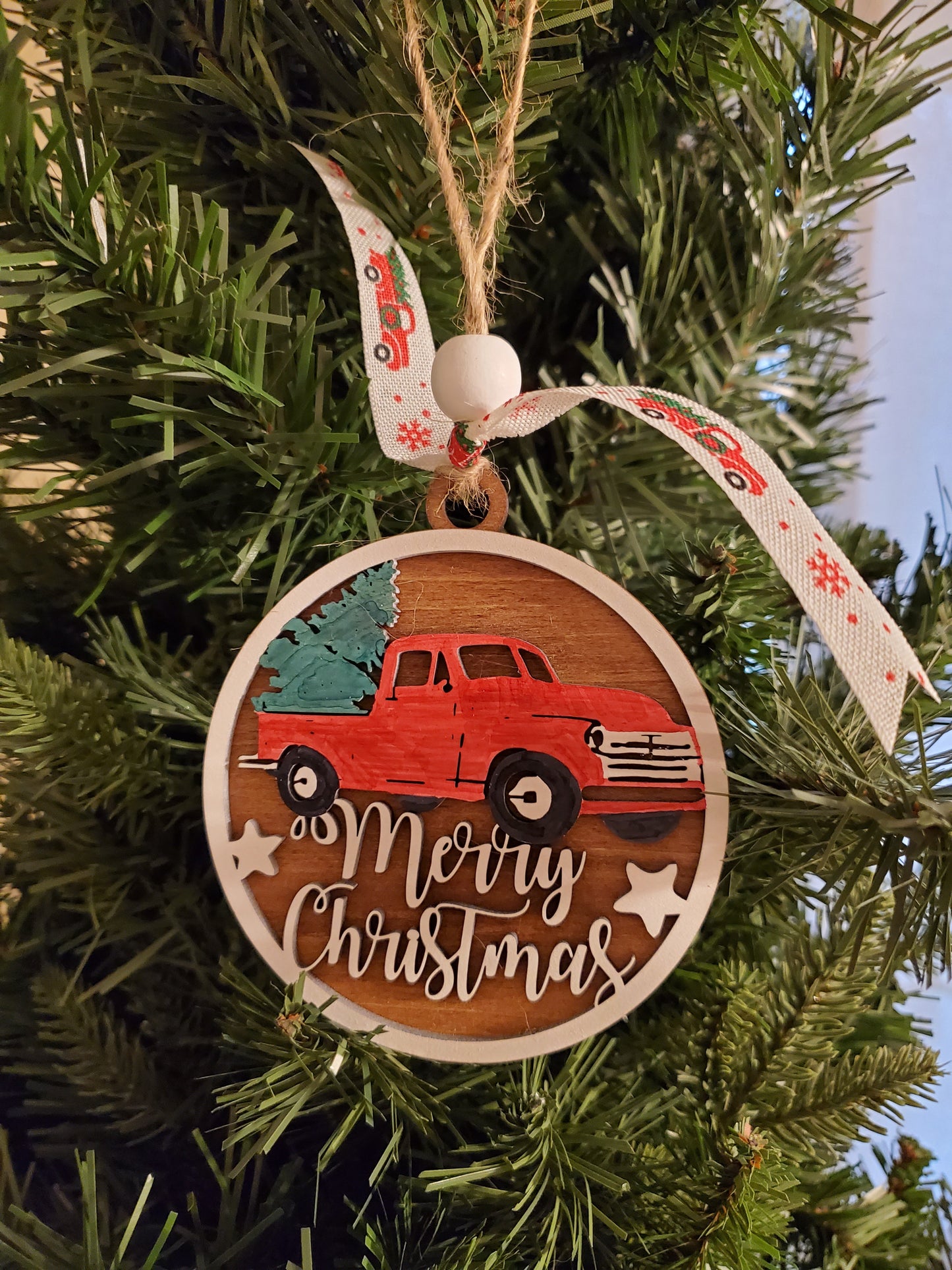 Merry Christmas Truck Ornament