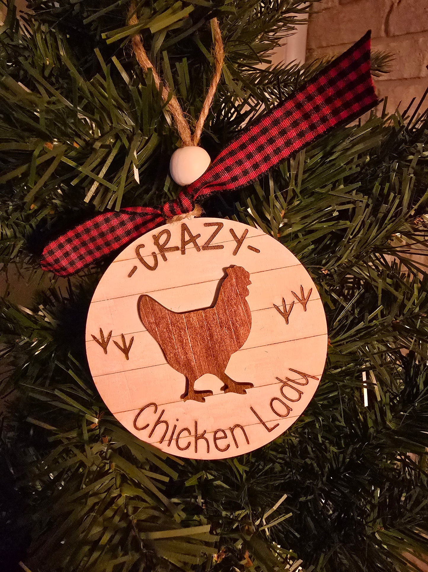 Crazy Chicken Lady Ornament