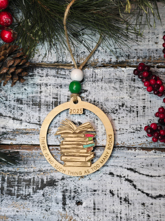 Too Many Books Ornament