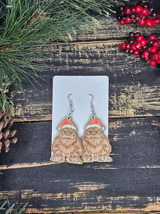 Santa Bigfoot Earrings