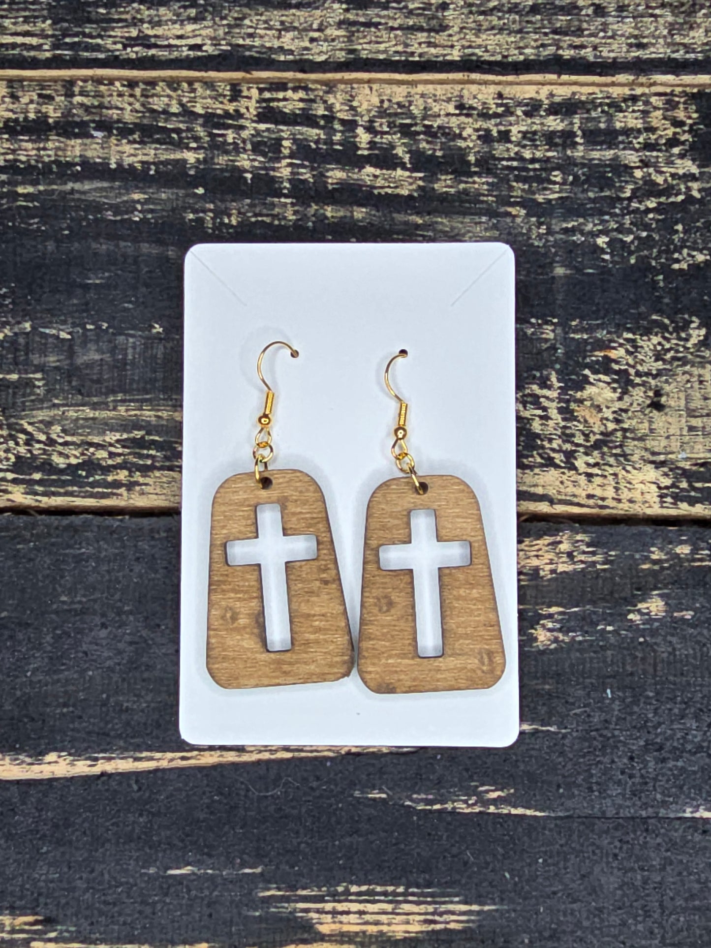 Trapezoid Cross Earrings