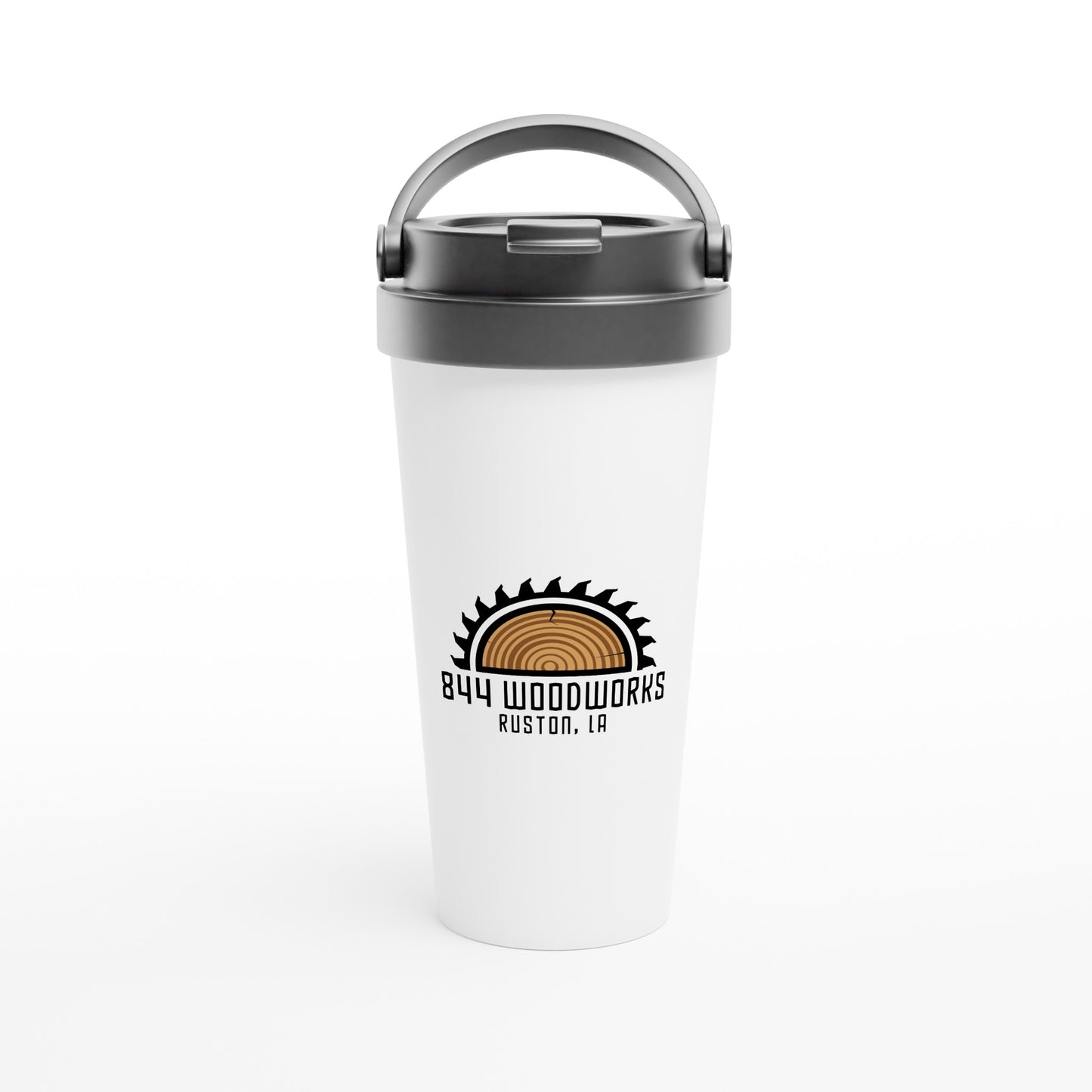 White 15oz Stainless Steel Travel Mug