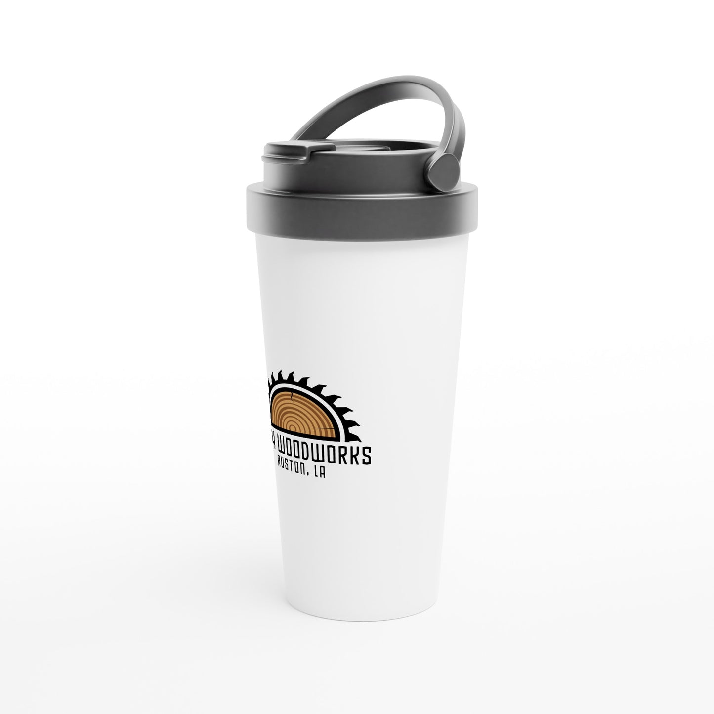 White 15oz Stainless Steel Travel Mug