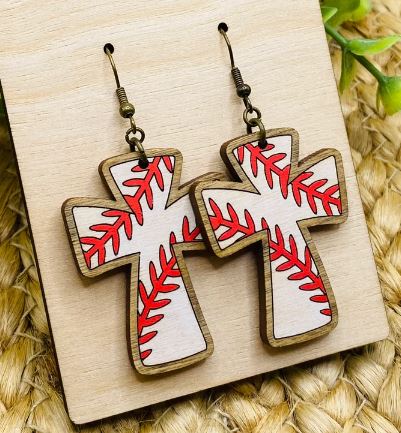 Baseball/Softball Cross Earrings