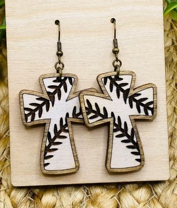 Baseball/Softball Cross Earrings