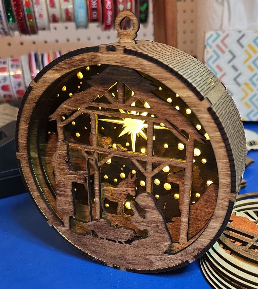 Lighted Nativity Ornament