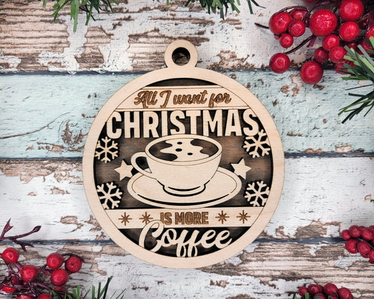 More Coffee Christmas Ornament